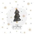 Merry Christmas gift cards with lettering and hand-drawn elements Royalty Free Stock Photo