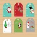 Merry christmas gifts tags hand lettering set for winter
