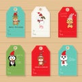 Merry christmas gifts tags hand lettering set for winter