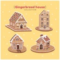 Merry Christmas gingerbread house collection Royalty Free Stock Photo