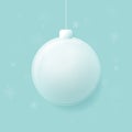 Merry Christmas glass ball with Snowflakes on blue background. Vector illustration Royalty Free Stock Photo