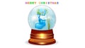 Merry christmas glass moving magic ball motion clipart