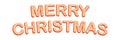 Merry Christmas glazed cookie text. Christmas gingerbread. Vector illustration.