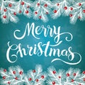 Merry Christmas glittering lettering design.
