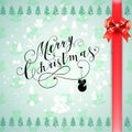 Merry Christmas glittering lettering design. Vector illustration