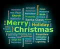 Merry Christmas cyan glow 3D texts greetings word cloud