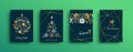 Merry Christmas gold decoration card collection