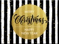 Merry Christmas gold glitter gilding greeting card