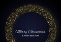 Merry Christmas of gold glitter pattern