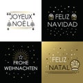 Merry christmas gold line international navidad