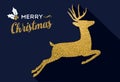 Christmas gold glitter holiday deer animal card