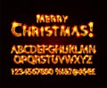 Merry Christmas with Golden Letters and Number Royalty Free Stock Photo