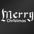 Merry Christmas gothic lettering. Chalk on board