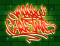 Merry Christmas graffiti style lettering card