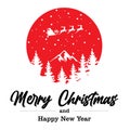 merry Christmas greeting background free vector in red and white colors