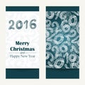 Merry Christmas greeting card. Abstract Happy New Year 2016 background. Hand drawn inscription. Vector illustration Royalty Free Stock Photo