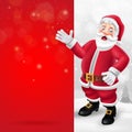 Merry Christmas greeting card with cartoon Santa Claus Royalty Free Stock Photo