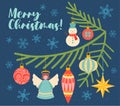 Merry Christmas greeting card design Royalty Free Stock Photo