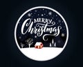 Merry Christmas greeting card design. Handmade typography Royalty Free Stock Photo