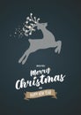 Merry Christmas greeting card design with stylized christmas ball. Vector illustration