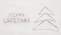 Merry Christmas greeting card With Drawing Christmas tree