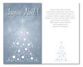 Merry christmas greeting card front and interior or back illustration french