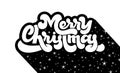 Merry Christmas greeting card with hand drawn lettering composit