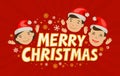 Merry Christmas, greeting card. Holiday concept. Cartoon vector illustration