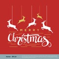 Merry Christmas Greeting Card / Poster Vector Template Illustration Design. Vector EPS 10 Royalty Free Stock Photo