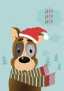 Merry Christmas greeting card, santa, deer, Xmas decoration, retro designs. Holiday themed patterns. Vector Royalty Free Stock Photo