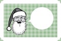 Merry Christmas greeting card with Santa winking
