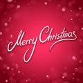 Merry Christmas Greeting Card with Shine Red Background