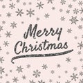 Merry Christmas greeting card with shiny black glittering text. Royalty Free Stock Photo