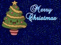 Merry Christmas Greeting Card With Typography And Christmas Tree On Background. Royalty Free Stock Photo