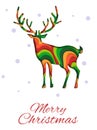 Merry Christmas greeting card vector design template Royalty Free Stock Photo