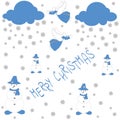 Merry Christmas Greeting Card. Vintage greetings. Vector drawing. Good wish.