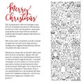 Merry Christmas greeting card, Xmas and New Year line icons