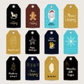 Merry Christmas greeting tags