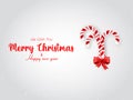 Merry Christmas Greetings - Candy Cane. Royalty Free Stock Photo