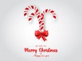 Merry Christmas Greetings - Candy Cane. Royalty Free Stock Photo