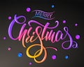 Merry Christmas. Greetings card. Colorful lettering design. Vector illustration Royalty Free Stock Photo