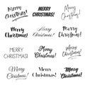 Merry Christmas greetings vector overlay set Royalty Free Stock Photo