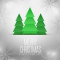 merry christmas grey background with xmas tree design vector