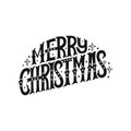 Merry Christmas. Hand draw lettering on white background. Christmas poster or card. Vector  illustrations Royalty Free Stock Photo