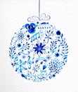 Merry Christmas hand drawn bauble illustration Royalty Free Stock Photo