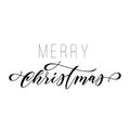 Merry Christmas hand drawn calligraphy modern lettering for greeting card design. Vector festive calligraphic trendy text typograp