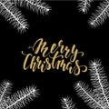 Merry Christmas. Hand drawn creative calligraphy, brush pen lettering. design holiday greeting cards and invitations of Merry Royalty Free Stock Photo