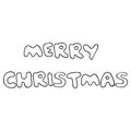 Merry Christmas. Hand Drawn Illustrations in black and white doodle style. Royalty Free Stock Photo