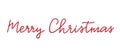 Merry Christmas hand drawn lettering. Red xmas text isolated on white background. Holiday unique greeting quote for