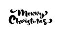 Merry Christmas hand drawn lettering text. Vector illustration Xmas calligraphy on white background. Isolated Royalty Free Stock Photo